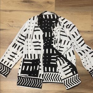 Black and White Patterned reversible Jacket